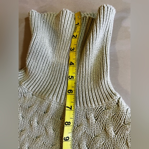 Jeanne Pierre Yellow Cotton Knit Turtleneck Sweater Size Small - Picture 5 of 16